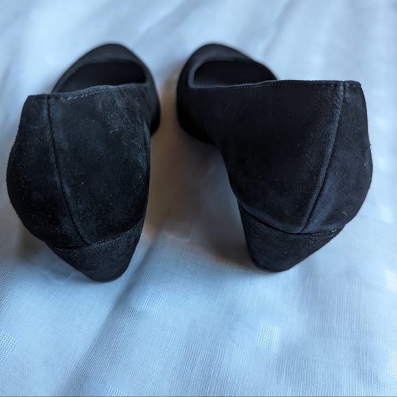 Eileen Fisher Pumps Black Suede Chunky Heel Sz 7 - Picture 7 of 8